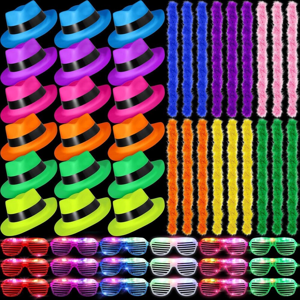 6078 54 Pieces Neon Party Supplies Glow in The Dark Parties Supplies 18 Pcs